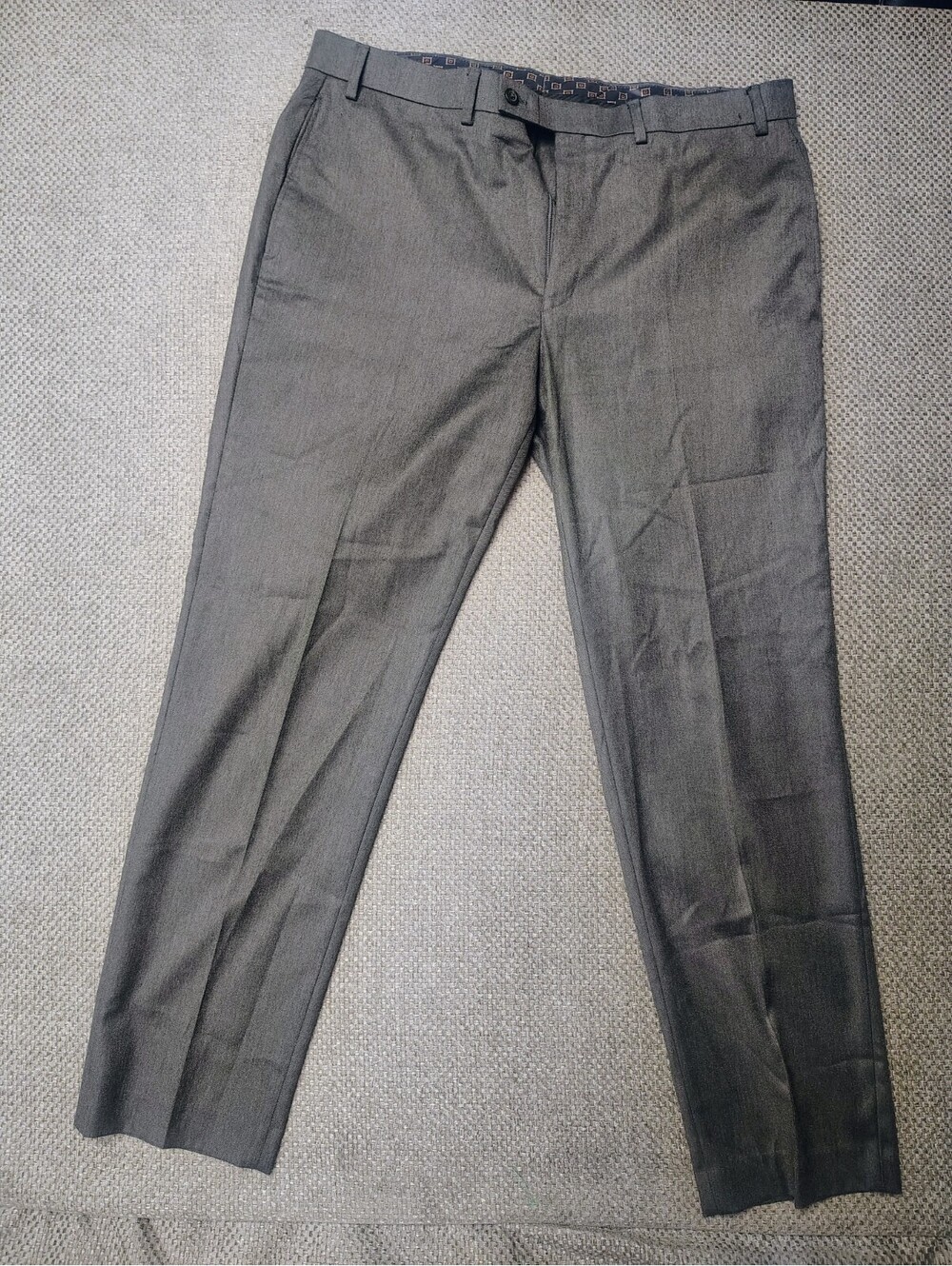 Lauren Ralph Lauren Men Dress Pants 38x32 Gray Flat Front Stretch Slacks 38W 32L